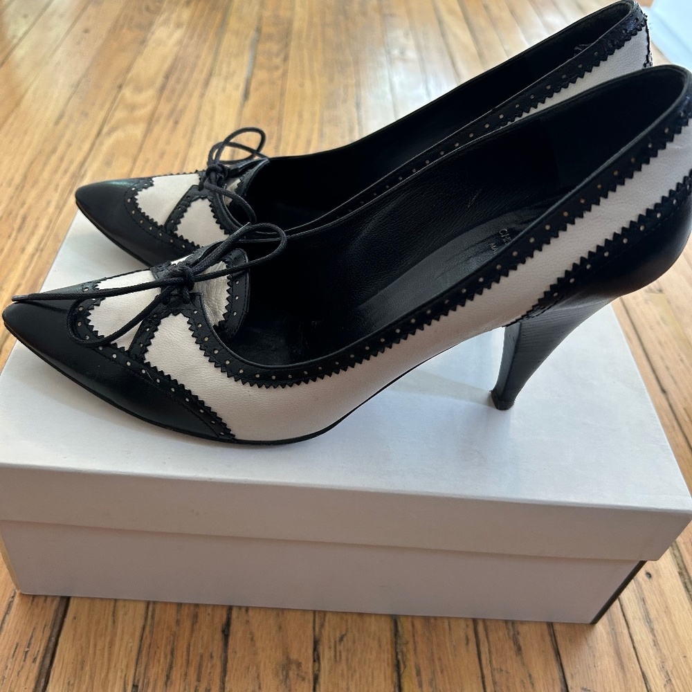 Moschino Cheap and Chic Black and White Spectator Pumps Size 8